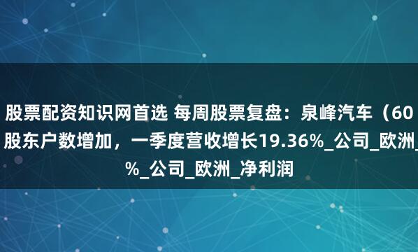 股票配资知识网首选 每周股票复盘：泉峰汽车（603982）股东户数增加，一季度营收增长19.36%_公司_欧洲_净利润